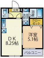 LA・ROOM(1LDK/3階)の間取り写真