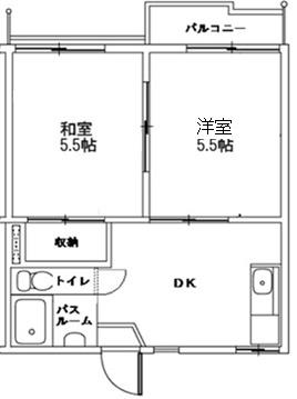 三嶋グリーンハイツ(2DK/2階)の間取り写真