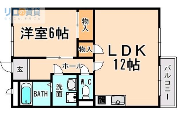 リード21(1LDK/1階)の間取り写真