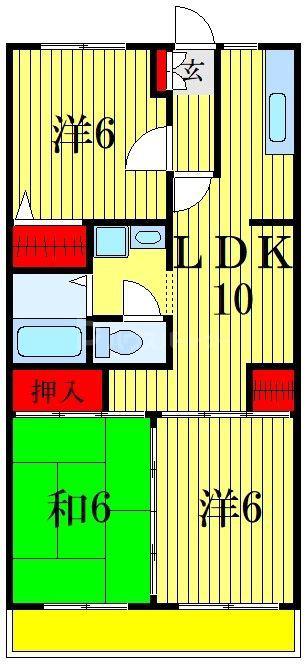 ミキハイム下貝塚A棟(3LDK/3階)の間取り写真