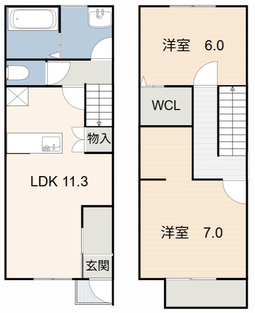 アマリリス(2LDK/1階)の間取り写真