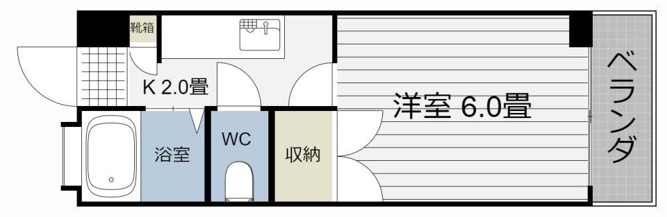 吉永ビル(1K/1階)の間取り写真