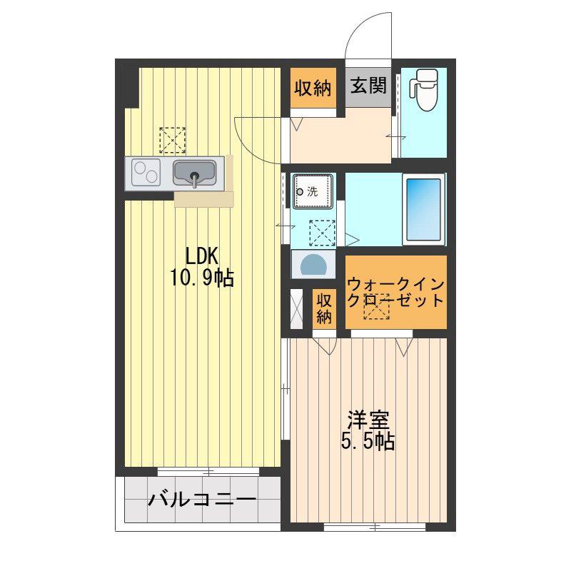 メゾンソライユ(1LDK/1階)の間取り写真