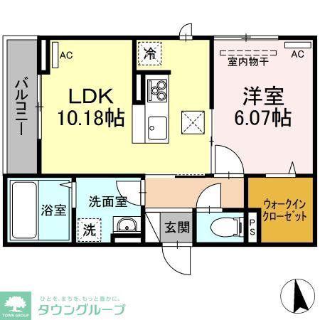 イグレック新小平(1LDK/1階)の間取り写真