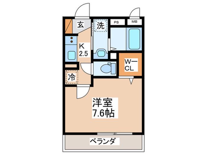 ダイヤモンドハイツ(1K/2階)の間取り写真