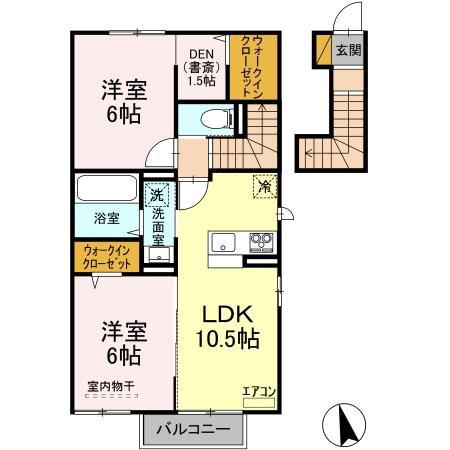 AQUA TERRACE(2LDK/2階)の間取り写真