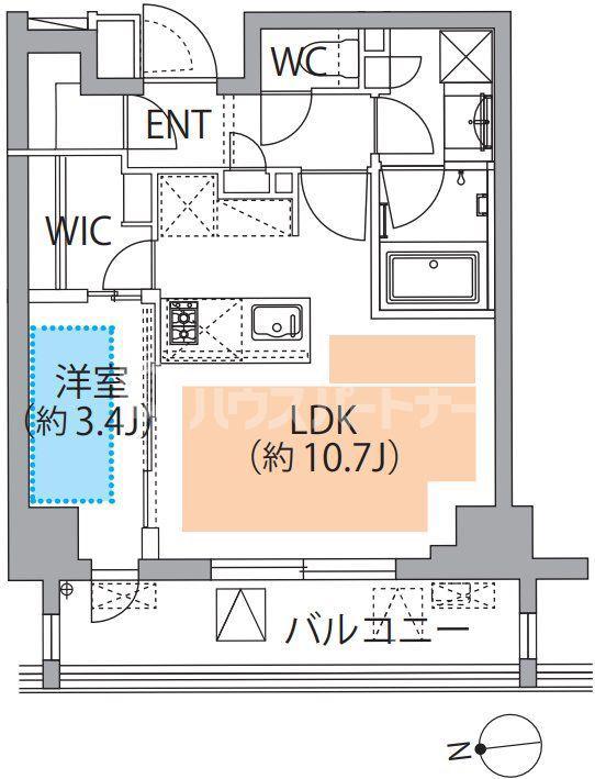 レスピール蓮根(1LDK/5階)の間取り写真