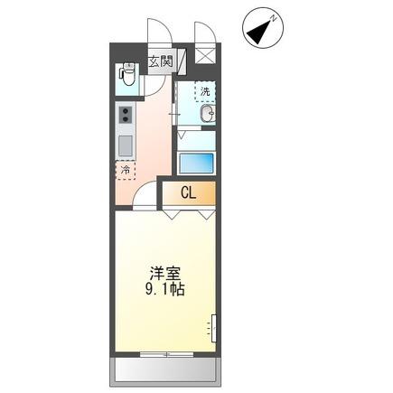 SOLEIL大和(1K/1階)の間取り写真
