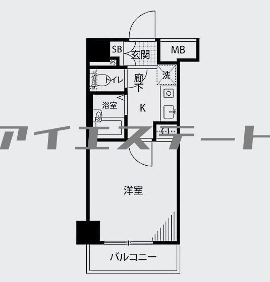プレール月島RIVAGE(1K/8階)の間取り写真