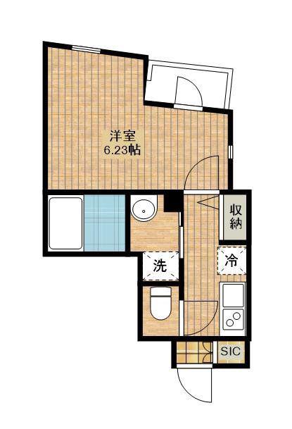 GRUE SOSHIGAYA(1K/2階)の間取り写真