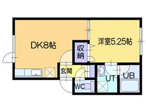 ステーションエイト(1LDK/1階)の間取り写真