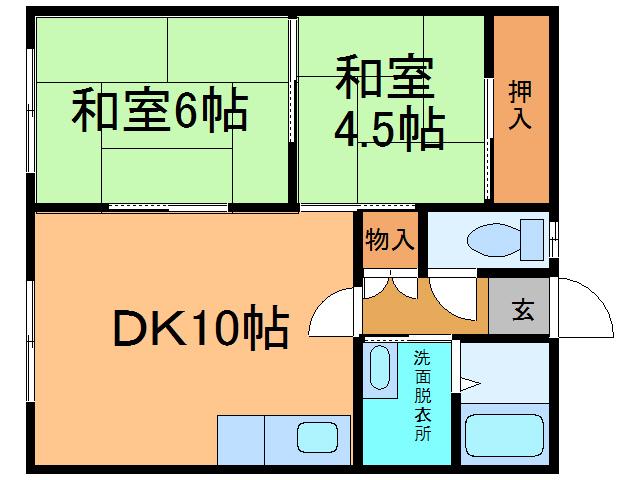 ハイツ菅原(2DK/1階)の間取り写真