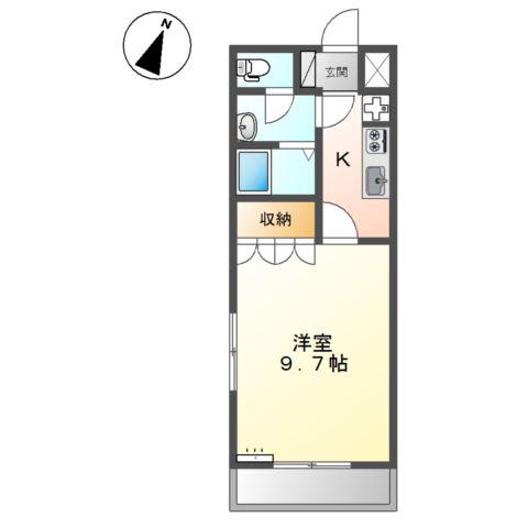 ホワイトガーデン(1K/2階)の間取り写真