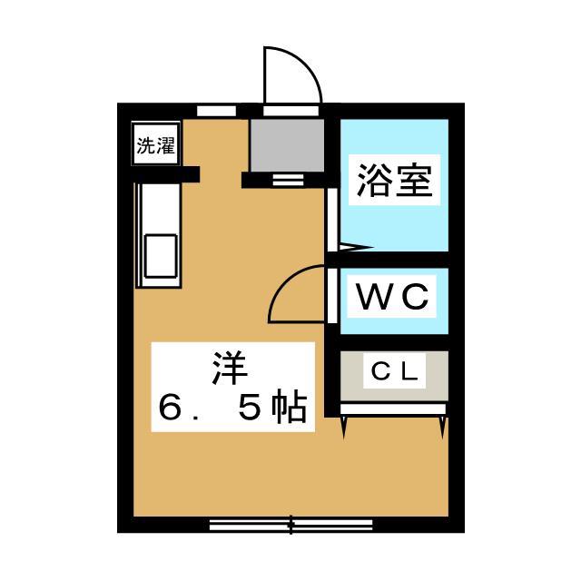 石井ハイツ(ワンルーム/1階)の間取り写真