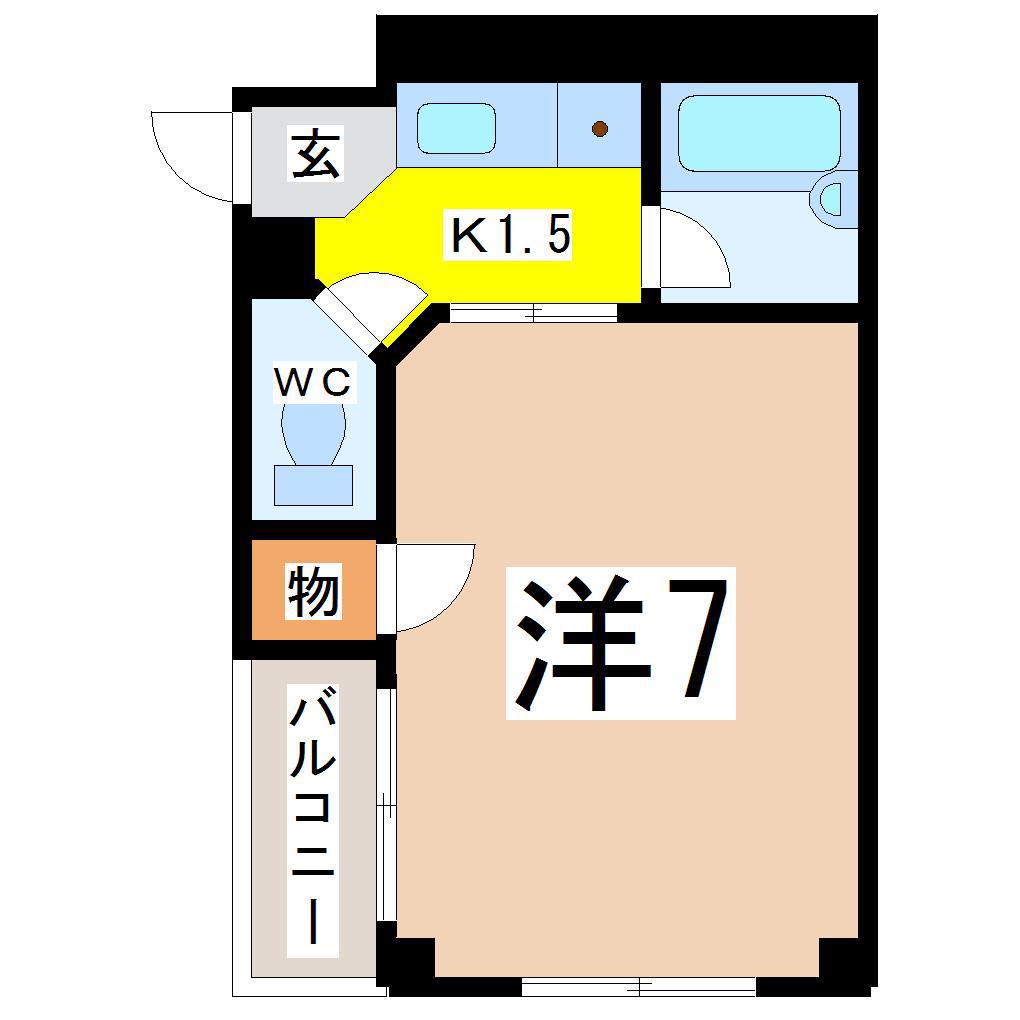 コーポツタエ(1K/1階)の間取り写真
