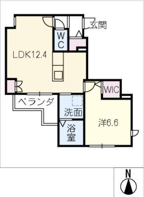 トワソレイユ(1LDK/2階)の間取り写真
