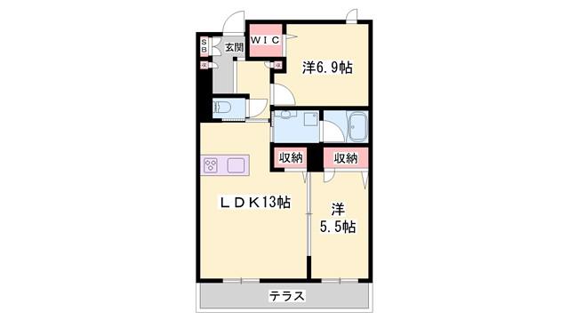 SEASIDE HOUSE(2LDK/1階)の間取り写真
