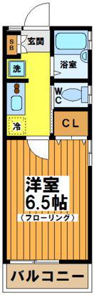 シャテロ大原(1K/1階)の間取り写真