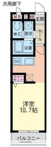 イーストバレー(ワンルーム/3階)の間取り写真