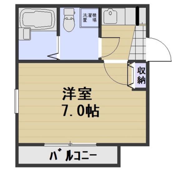 グリーンヒル中庄駅前(1K/2階)の間取り写真