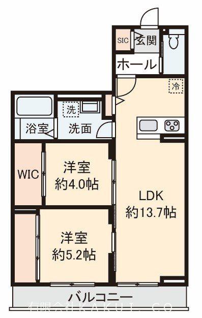ハイムメゾン新狭山B(2LDK/3階)の間取り写真