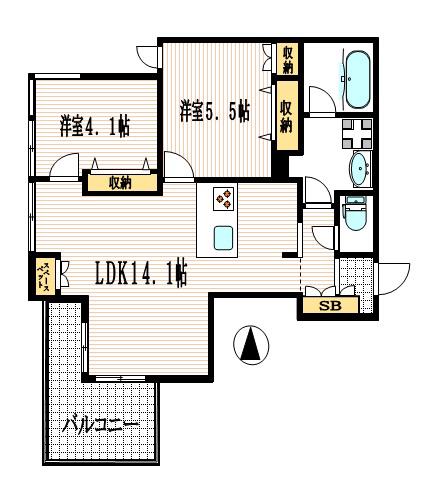 OID TERRACE(2LDK/1階)の間取り写真