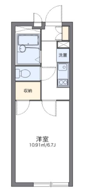 レオパレスクリムゾン矢口(1K/1階)の間取り写真