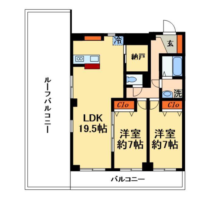 MIKI APART(2SLDK/4階)の間取り写真