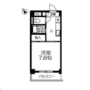 ロイヤルヒルズ台原III(1K/3階)の間取り写真