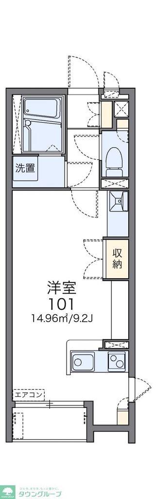 レオネクスト道(1K/2階)の間取り写真