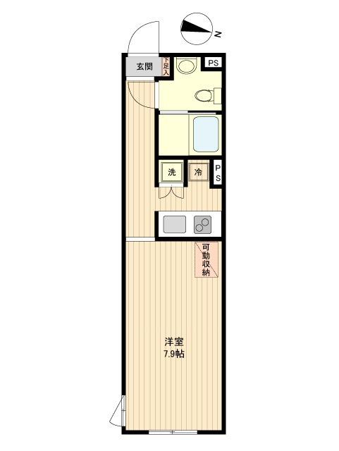 GC用賀(1K/2階)の間取り写真