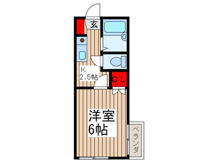 ウェルフェア(1K/2階)の間取り写真