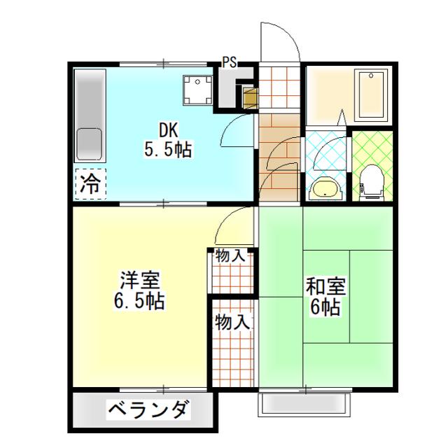 センティナリーハイツ(2DK/2階)の間取り写真