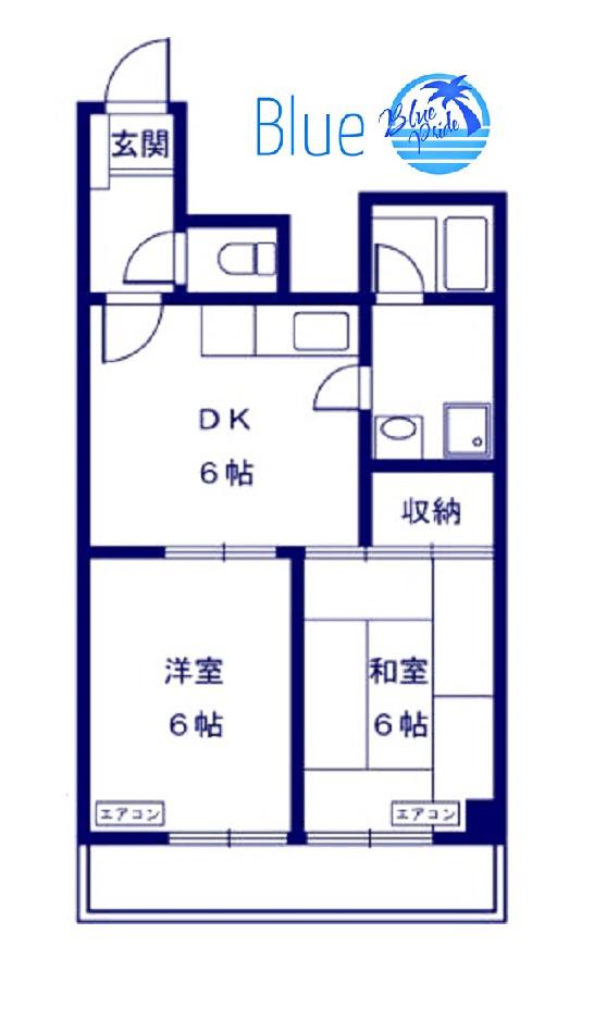 メゾンド金子(2DK/2階)の間取り写真