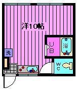 福寿荘(ワンルーム/2階)の間取り写真