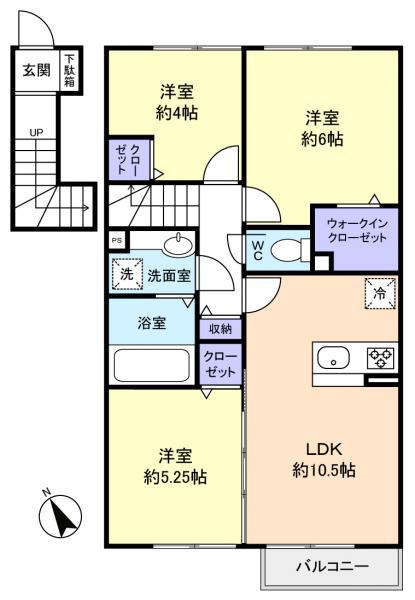 ルピナス(3LDK/2階)の間取り写真