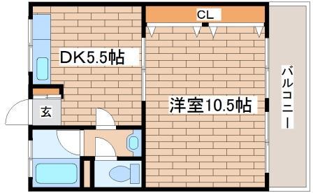 藤マンション(1DK/1階)の間取り写真