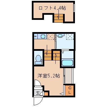 オプティマルコーポ(ワンルーム/2階)の間取り写真