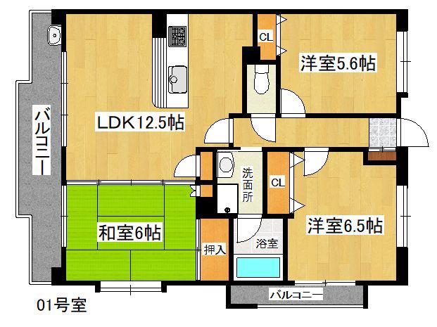 カーサフェリーチェ淡海(3LDK/4階)の間取り写真