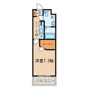 パーシモン芝久保(1K/2階)の間取り写真