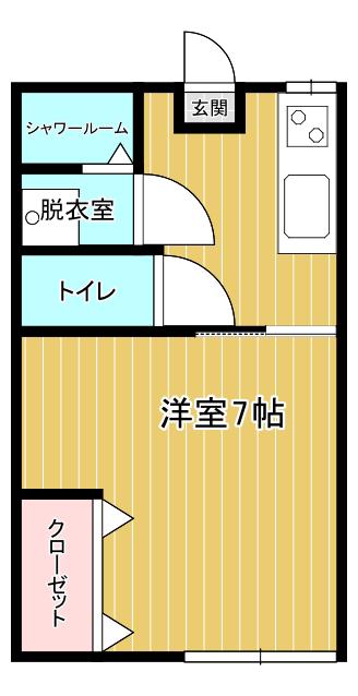 シティハイム(1K/1階)の間取り写真