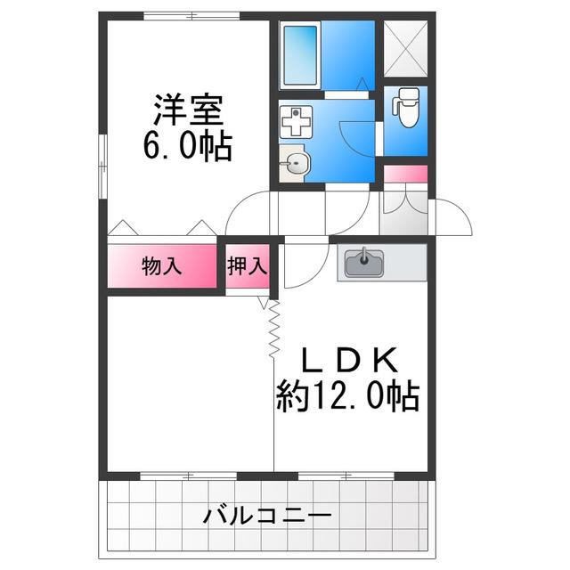 クープル幸(1LDK/3階)の間取り写真