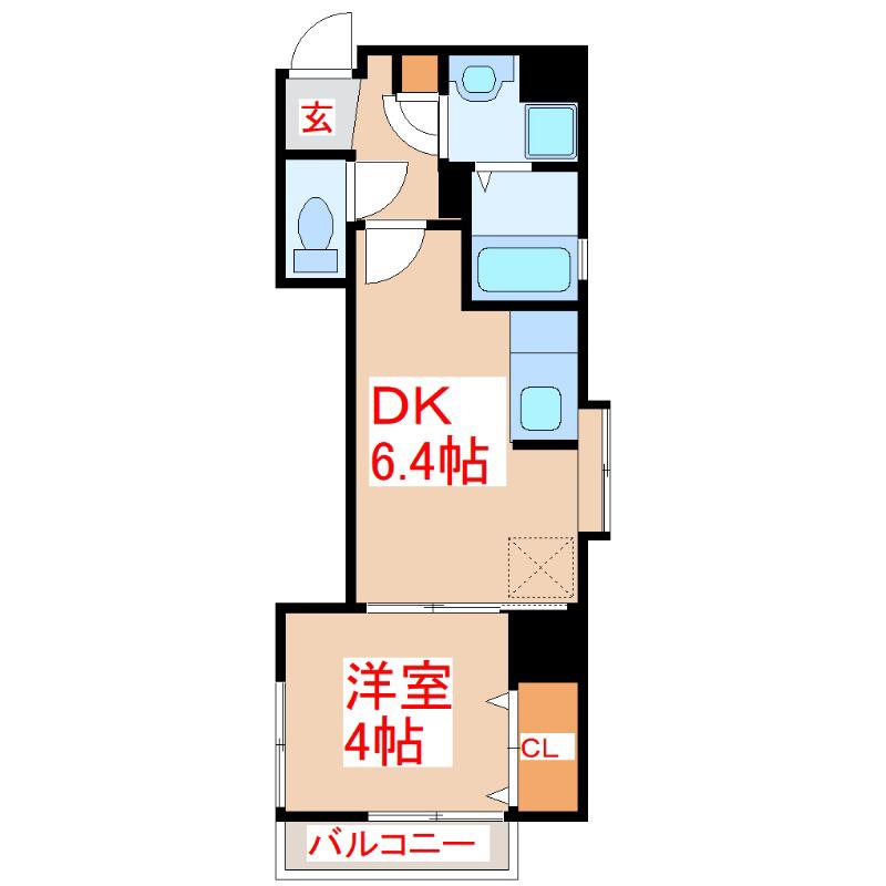 さくらヒルズ千日町(1DK/8階)の間取り写真