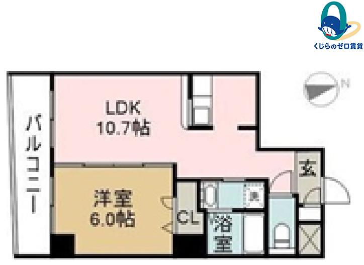 K・ドミール(1LDK/2階)の間取り写真