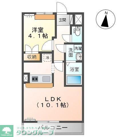 グランティスレーヴ(1LDK/2階)の間取り写真