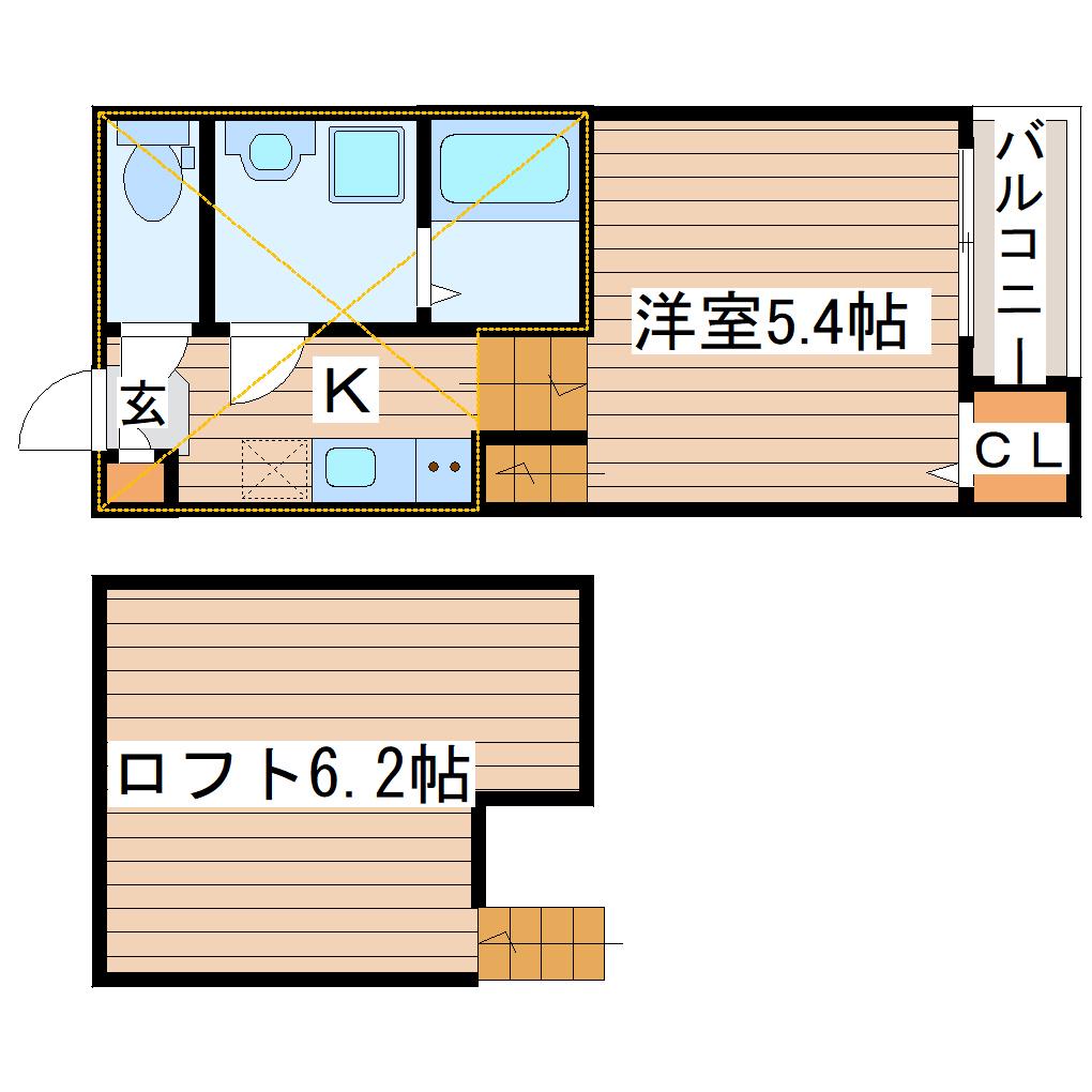 AL´AISE太子堂(1K/1階)の間取り写真