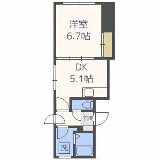 アイアール南郷VI(1DK/2階)の間取り写真