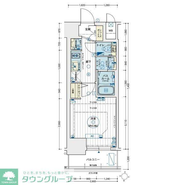 エステムコート名古屋新栄アクシス(1K/3階)の間取り写真