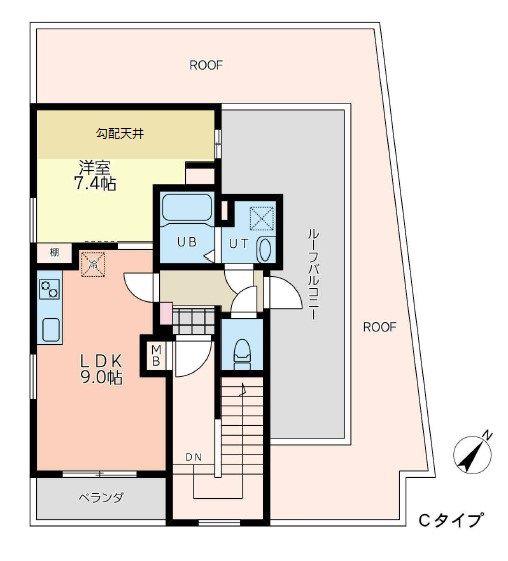 フェリーチェ横浜(1LDK/4階)の間取り写真