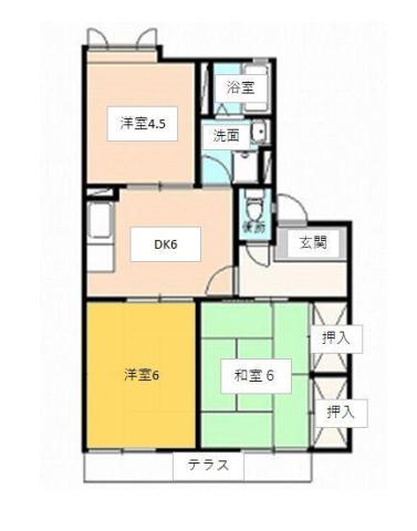 アメーヌ青葉(3DK/1階)の間取り写真
